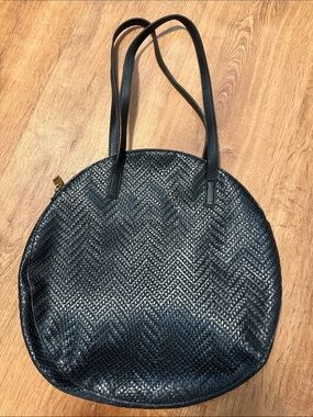 Anthropologie Black Round Woven Shoulder Bag - Women